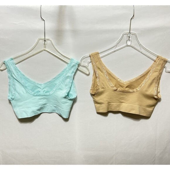 Two Lot Shear Shapewear Womens Large Brown and Teal Soft Bras - Picture 7 of 9